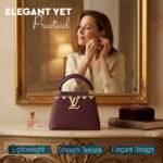 LV Capucines Mini Tote Bag 27cm – Maroon Taurillon Leather with Gold-Tone Hardware - Image 6