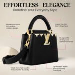 LV Capucines Mini Tote Bag – Black Taurillon Leather with Gold-Tone Hardware - Image 9
