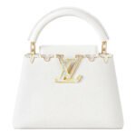 LV Capucines Mini Tote Bag – White Taurillon Leather with Gold-Tone Hardware