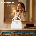 LV Capucines Mini Tote Bag – White Taurillon Leather with Gold-Tone Hardware - Image 9