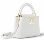 LV Capucines Mini Tote Bag – White Taurillon Leather with Gold-Tone Hardware - Image 2