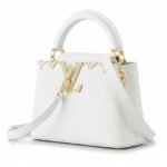 LV Capucines Mini Tote Bag – White Taurillon Leather with Gold-Tone Hardware - Image 3