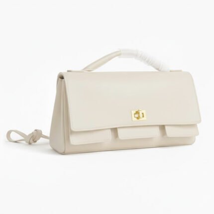 BALENCIAGA Bel Air Clutch On Strap calfskin Small