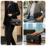 Cross Body Jumbo Classic Lambskin Double Flap Mini Tote Bag for Womens Black CH - Image 6
