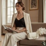 Cross Body Jumbo Classic Lambskin Double Flap Mini Tote Bag for Womens White CH - Image 3