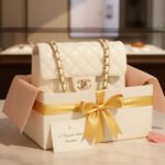 Cross Body Jumbo Classic Lambskin Double Flap Mini Tote Bag for Womens White CH - Image 4