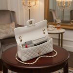 Cross Body Jumbo Classic Lambskin Double Flap Mini Tote Bag for Womens White CH - Image 9