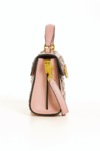 Valentino Garavani Crystal-Embellished Small VLogo Shoulder Bag – Pink Leather 19cm - Image 3