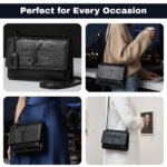 YSL Sunset Croc-Embossed Leather Chain Cross Body Bag - Image 9