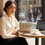 Valentino Garavani Crystal-Embellished Small VLogo Shoulder Bag – Grey Leather 19cm - Image 8