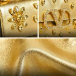 Valentino Golden Crystal Embellished Mini Top Handle Bag – 19cm - Image 9