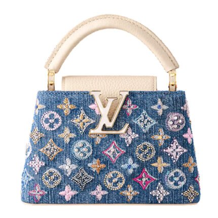 Louis Vuitton Luxury Capucines Mini Denim Blue Tote Bag